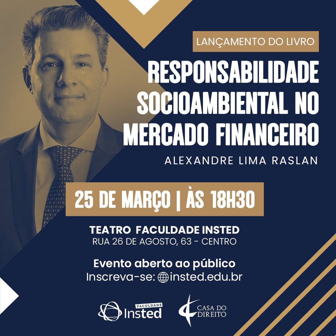 Alexandre Raslan lança obra Responsabilidade socioambiental no mercado financeiro na Capital